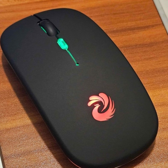 Wireless Bluetooth LED Rechargeable Slim Mouse 2.4G with USB Receiver & Adapter - Picture 6 of 6